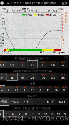 景深计算器4.2.14截图