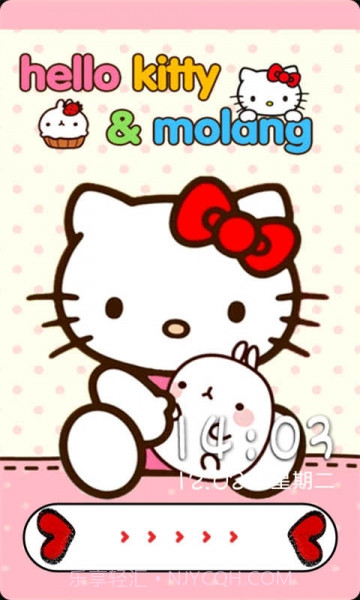 hellokitty超萌九宫格主题锁屏截图1