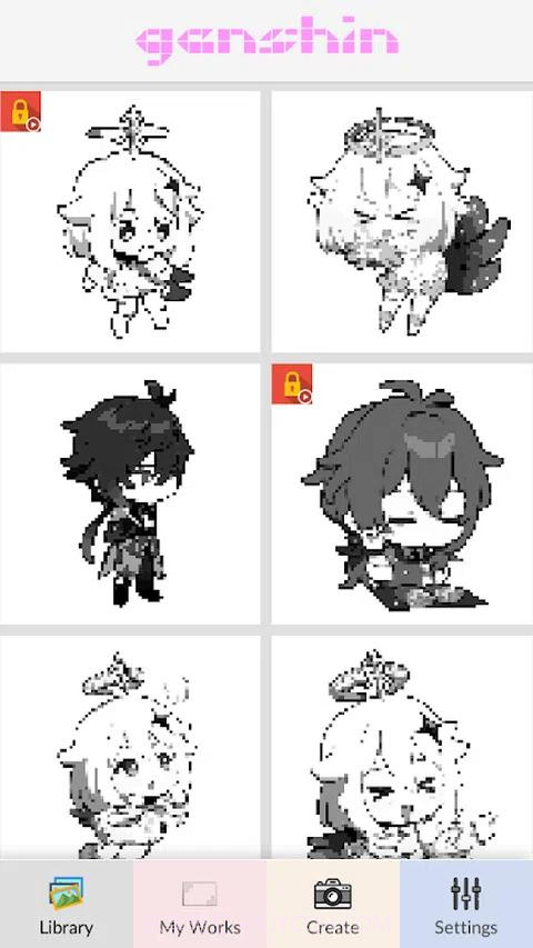 像素着色艺术原神截图4 像素着色艺术原神截图4