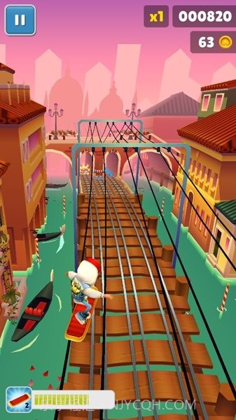 地铁跑酷威尼斯情人节蓝色金币版截图1