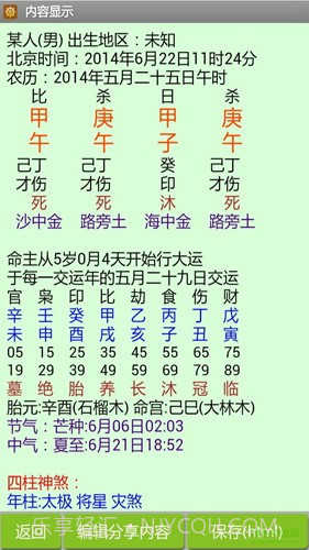 手机批八字算命飘云版截图2 手机批八字算命飘云版截图2