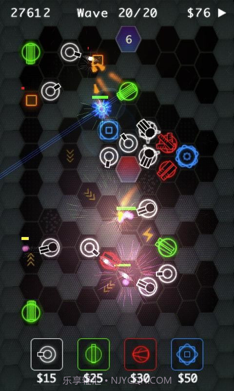 炫光塔防 HexDefense截图2 炫光塔防 HexDefense截图2