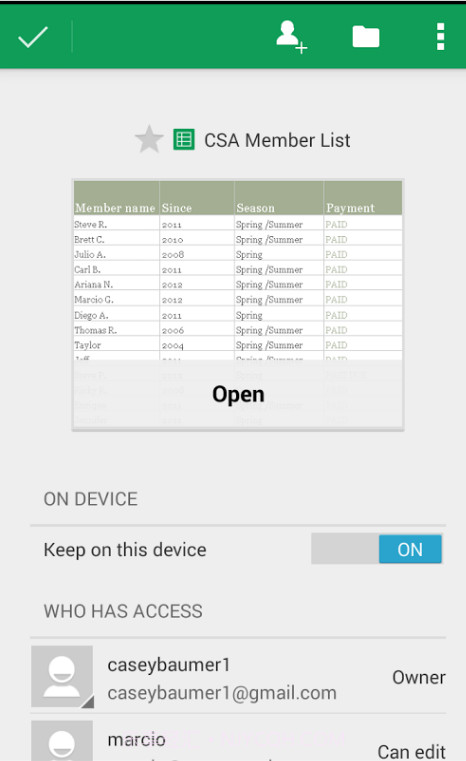 Google表格截图3 Google表格截图3