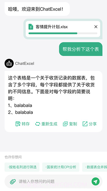 酷表ChatExcel官方正版截图3 酷表ChatExcel官方正版截图3