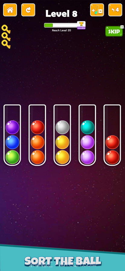 球颜色排序谜游戏截图2 球颜色排序谜游戏截图2