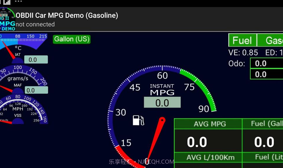 OBDII汽车MPG演示(汽油)截图1 OBDII汽车MPG演示(汽油)截图1
